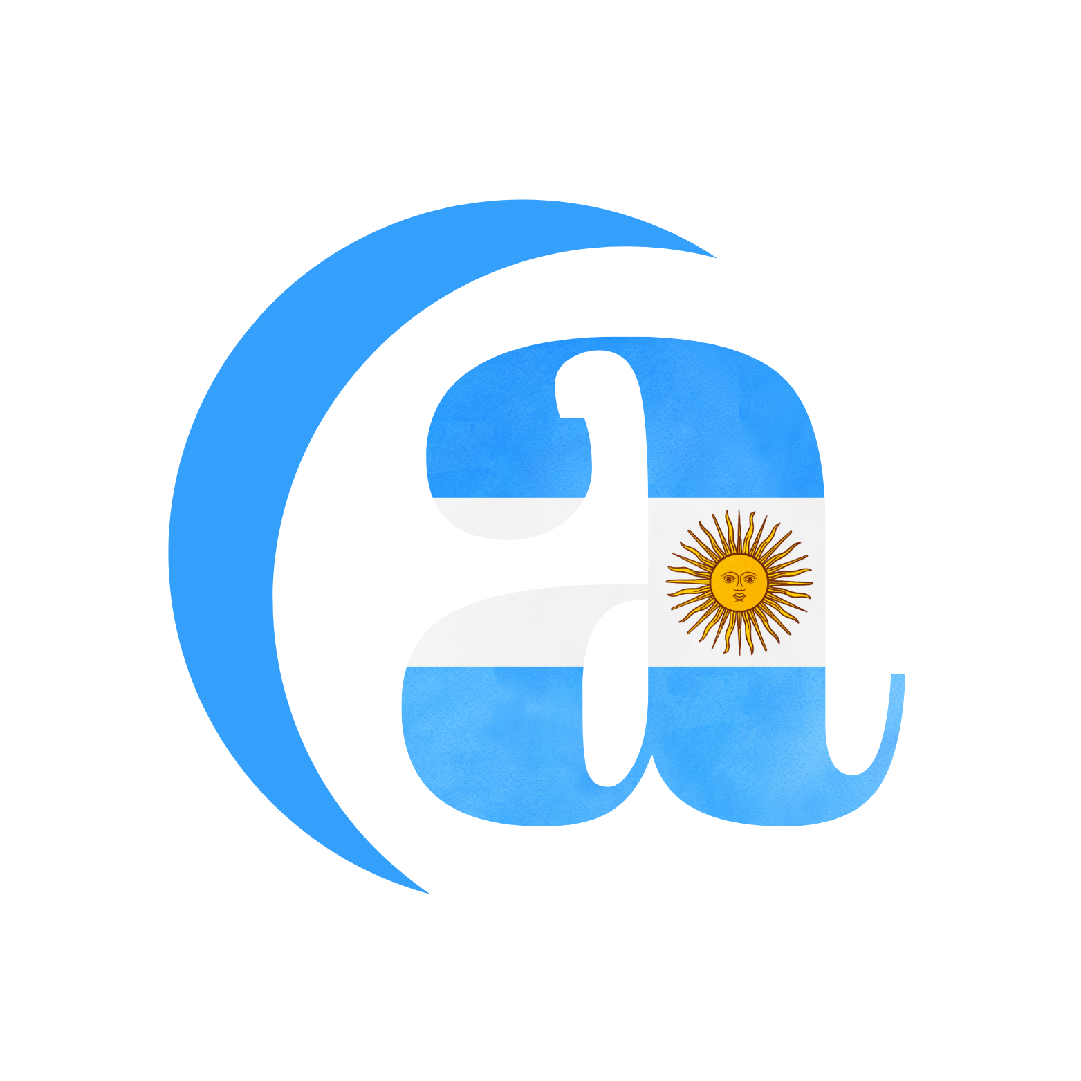 Arjantin bayrağını içeren stilize edilmiş bir logo